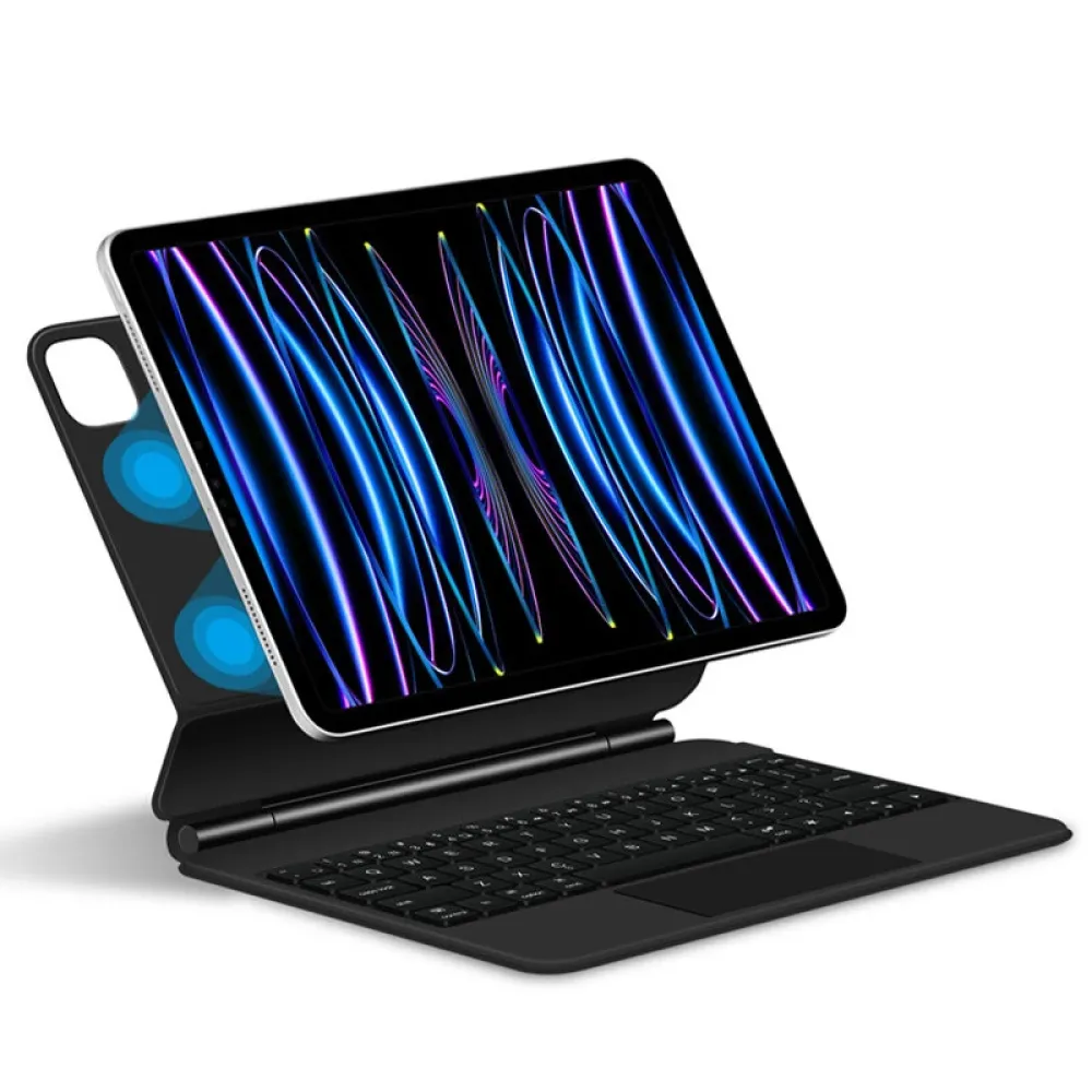 Mehrsprachige Schutzhülle mit Tastatur und Touchpad für das iPad Pro 11 (M4), faltbare Tastaturabdeckung mit Hintergrundbeleuchtung