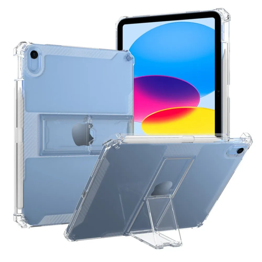 Verstärkte transparente Anti-Kollisions- und Anti-Fall-Hülle für iPad Pro 11 2024 mit Stand