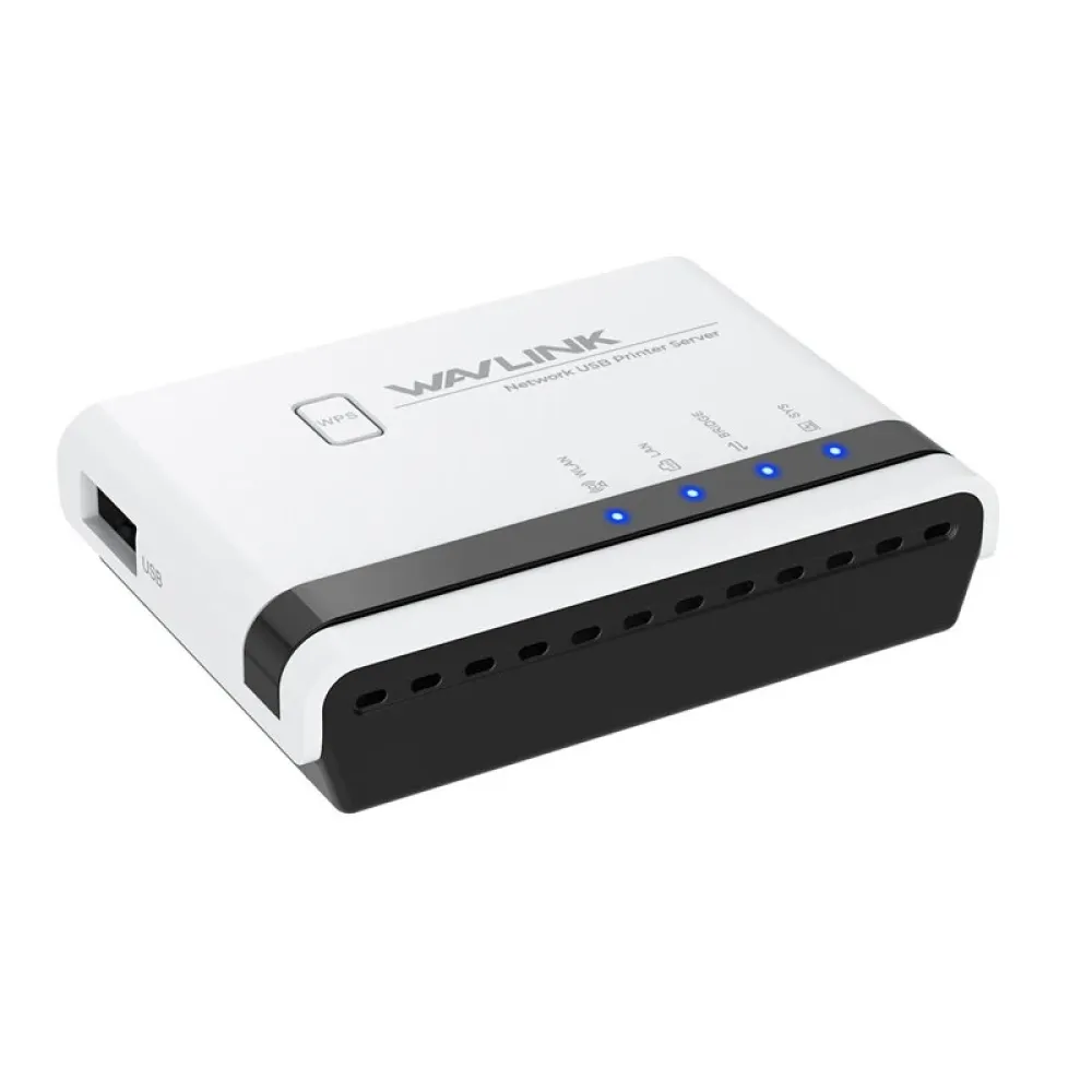 Wavlink USB2.0 drahtloser Druckerserver mit 10/100Mbps LAN/Bridge WiFi Unterstützung,drahtgebundene/drahtlose/Standalone-Modi für Windows/Mac