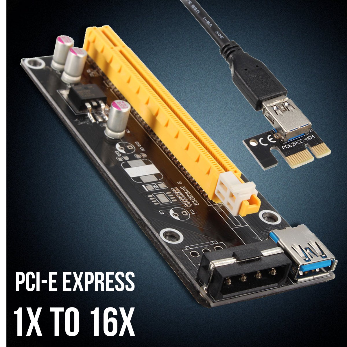 1X-auf-16X-PCI-E-Grafikkartenverlaumlngerungskabel-USB-30-Erweiterungskarte-mit-SATA-Kabel-1936705-1