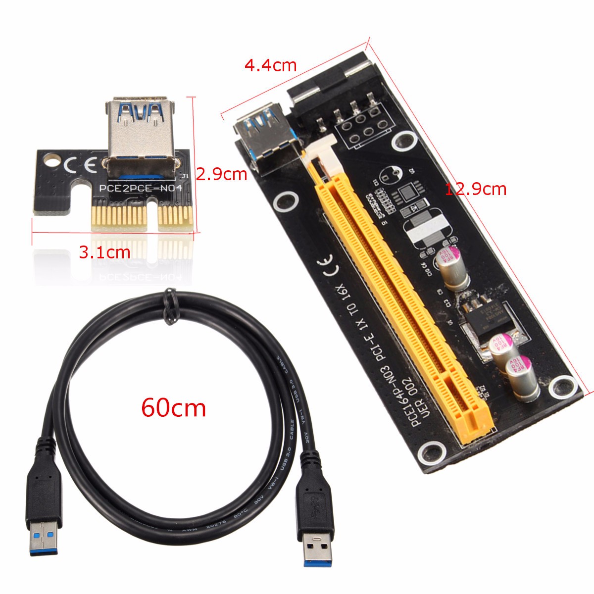 1X-auf-16X-PCI-E-Grafikkartenverlaumlngerungskabel-USB-30-Erweiterungskarte-mit-SATA-Kabel-1936705-2