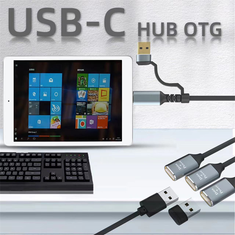 3-in-2-Multifunktions-USB-C-Hubs-USBType-C-Maumlnnlich-auf-USB203-Weiblich-Multi-Splitter-Adapter-OT-2003840-1