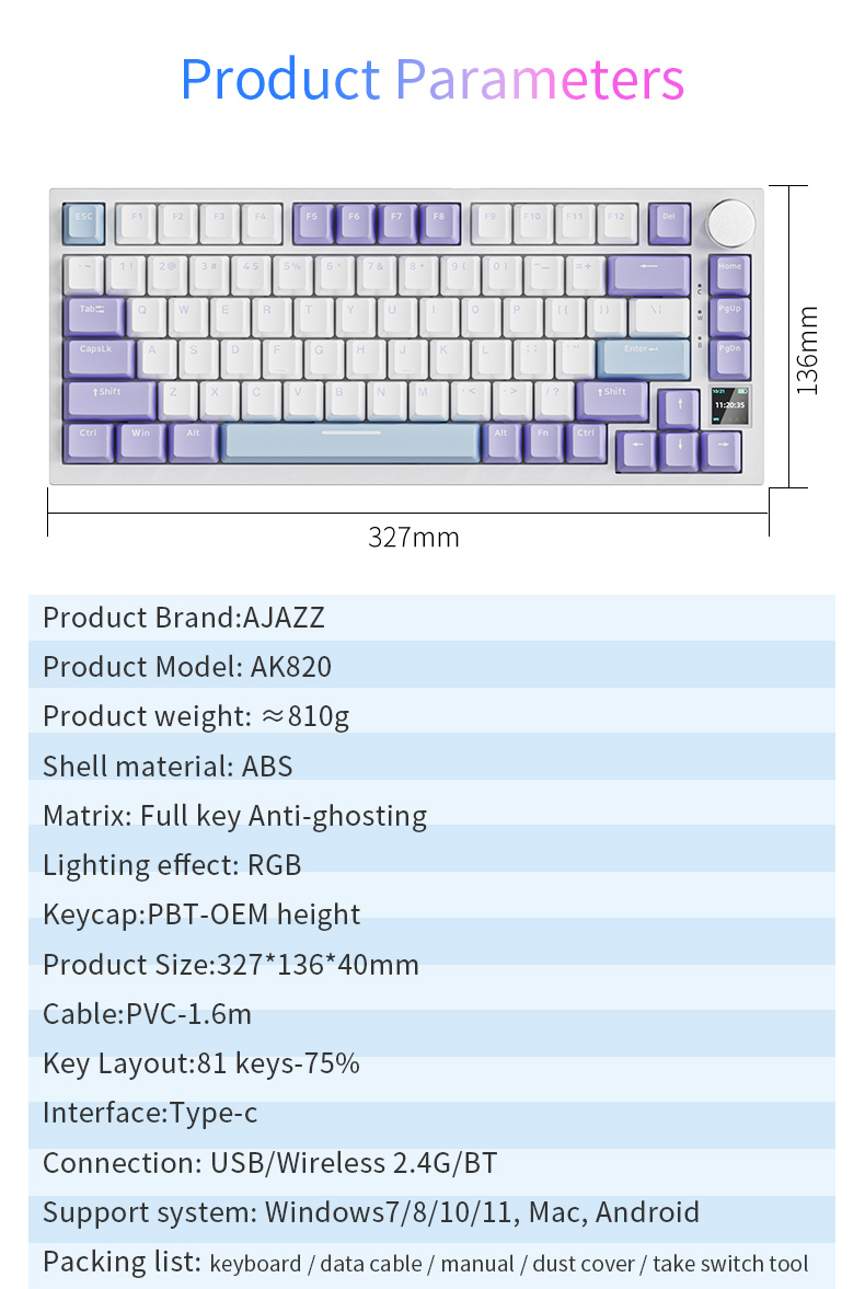 Ajazz-AK820pro-Display-Tastatur-mit-mechanischen-Tasten-und-Bildschirm-81-Tasten--Farbbildschirm-Lay-2013593-14