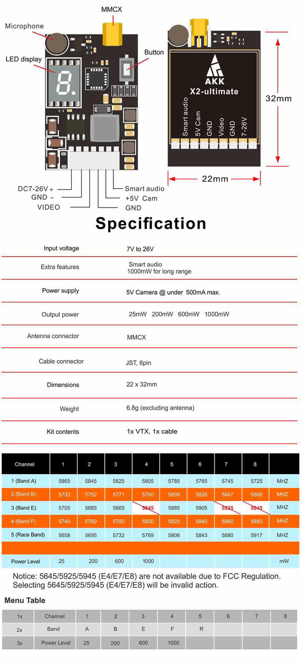 AKK-X2-Ultimate-58GHz-VTX-25mW200mW600mW1200mW-Internationale-Version-MMCX-FPV-Sender-mit-Smartaudio-1997359-9