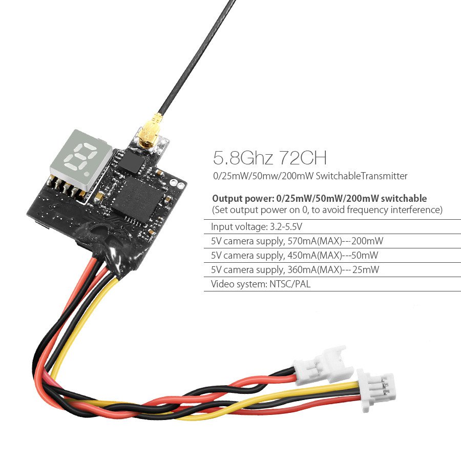 Eachine-VTX03-Super-Mini-58G-72CH-025mW50mW200mW-Schaltbarer-FPV-Sender-fuumlr-RC-Drohnen-1114206-3