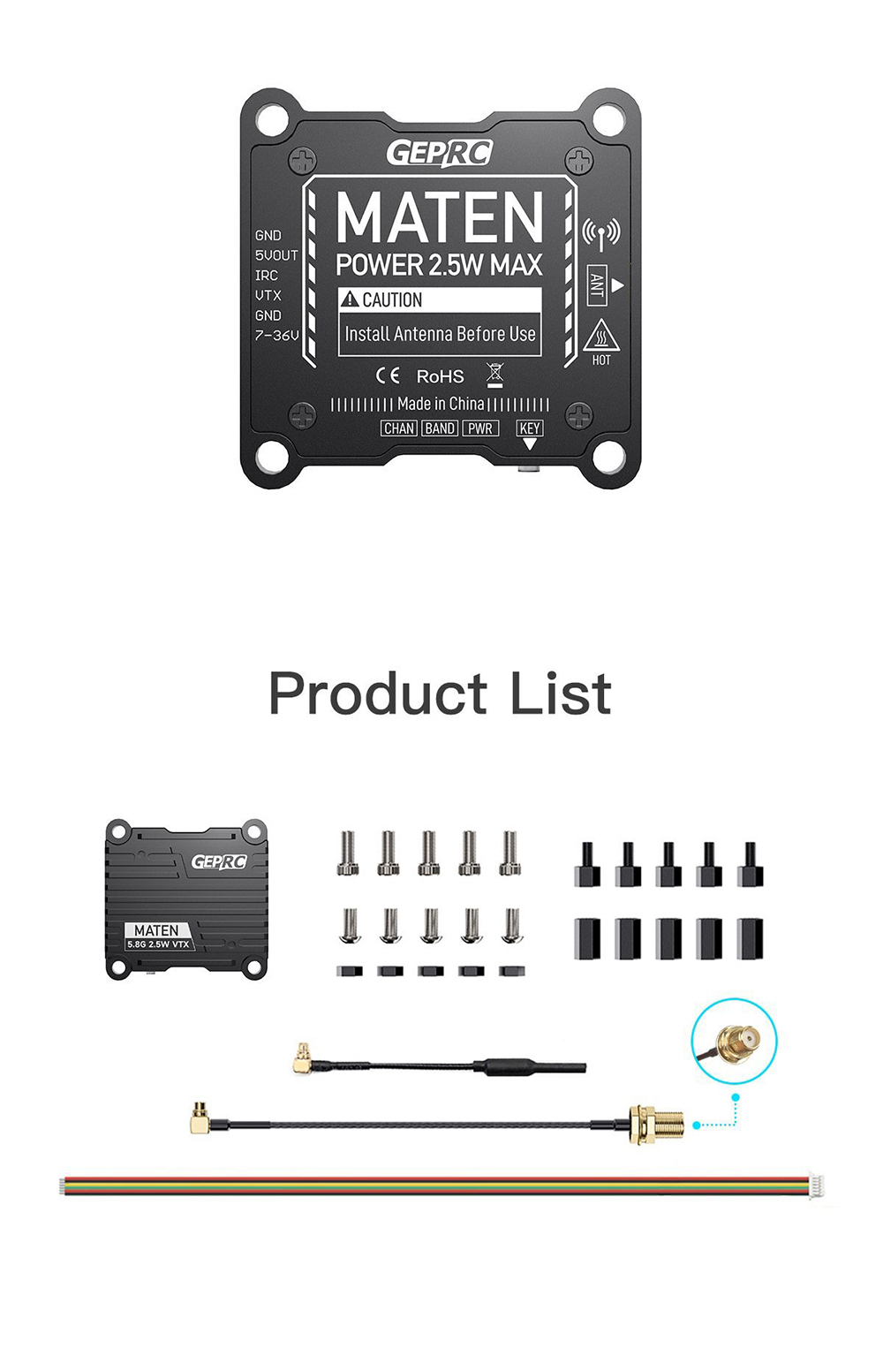 GEPRC-MATEN-58G-25mW200mW600mW1600mW2500mWPit-Modus-72CH-VTX-Langstrecken-Hochleistungs-Mikrofon-Sen-2016302-10