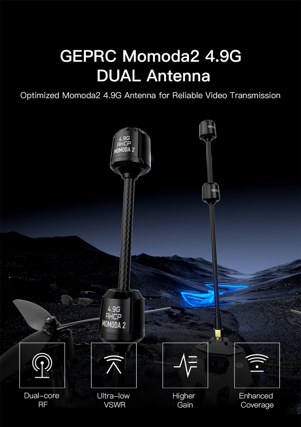 GEPRC-Momoda2-49GHz-58GHz-170mm-SMA-RHCP-FPV-Doppelte-Antenne-fuumlr-RC-Drohne-2020126-1