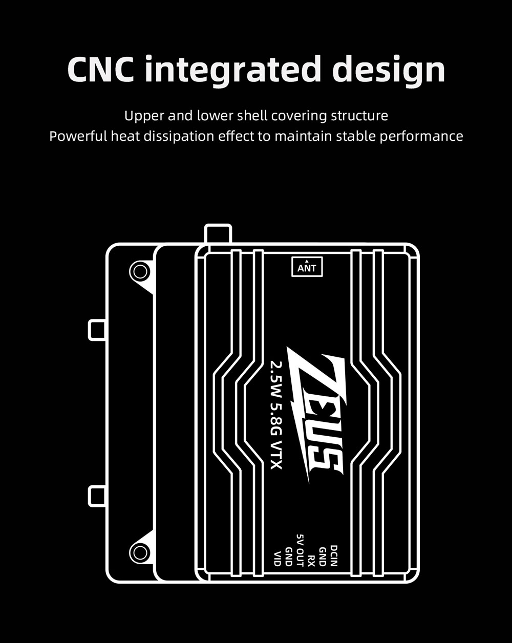 HGLRC-ZEUS-VTX-58-GHz-40CH-PIT--2520080016002500mW-25W-MMCX-FPV-Sender-fuumlr-RC-Drone-Long-Range-DI-2002710-5