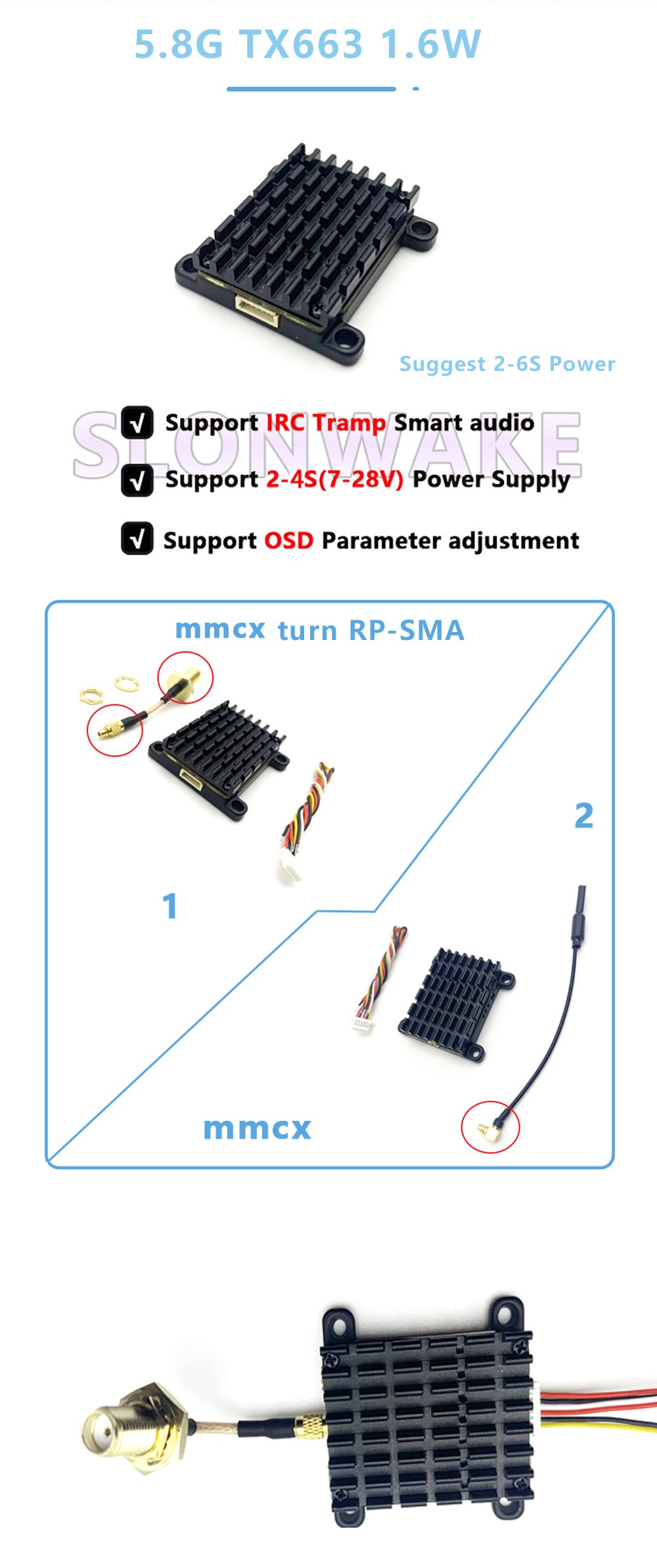 TX663-58G-16W-Sender-25mW200mW800mW1000mW1600mW-MMCX-RP-SMA-VTX-Kamera-CNC-Gehaumluse-fuumlr-FPV-RC--2023476-1