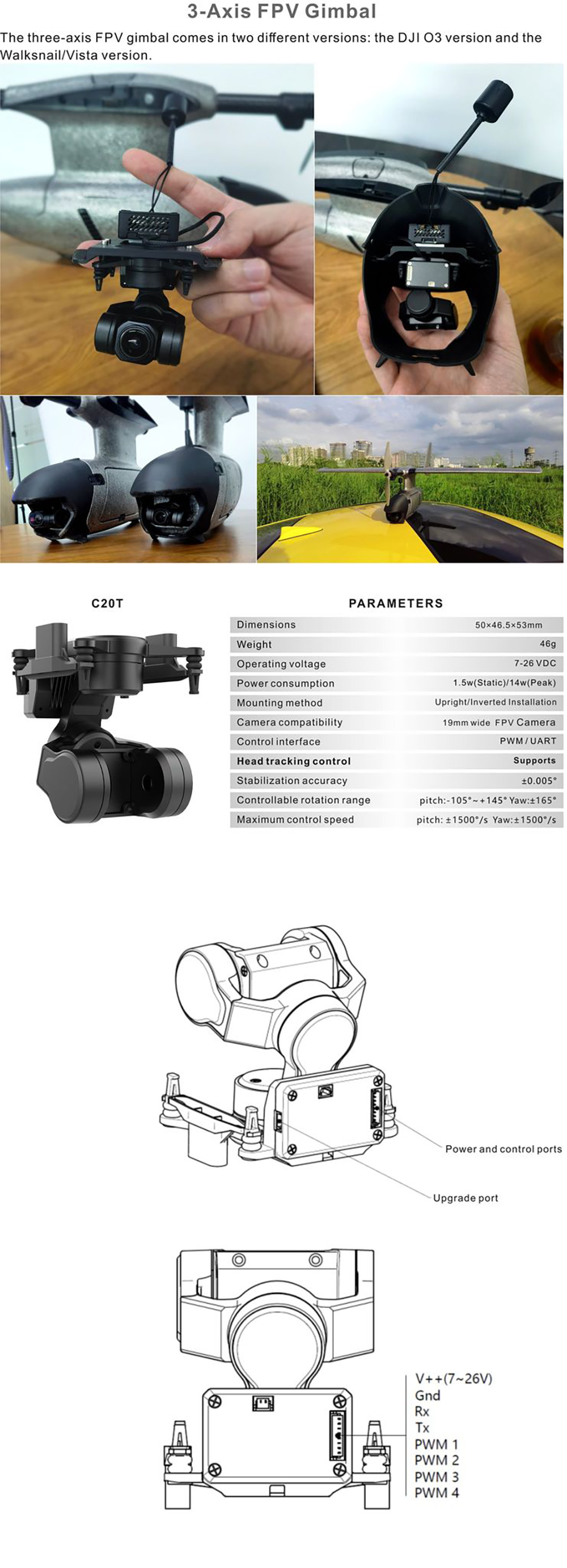 XF-C-20T-Gimbal-19mm-Kamerahalterung-DJI-O3-Air-Unit-WalkSnail-Moonlight-Avatar-fuumlr-Fixed-Wing-FP-2017381-6