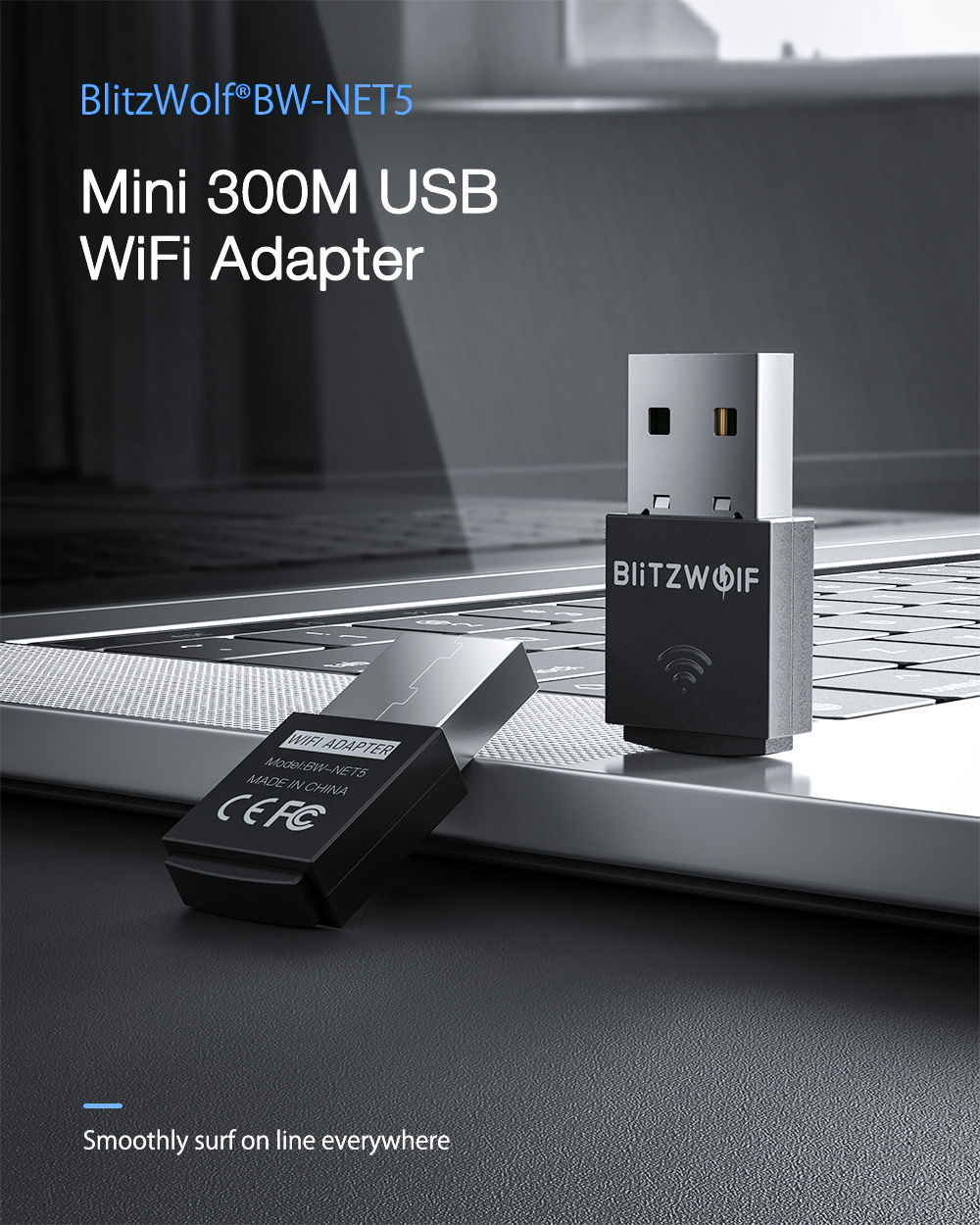 BlitzWolfregBW-NET5-Mini-300M-USB-WiFi-Adapter-24G-Drahtlose-Netzwerkkarte-Externer-Wifi-Dongle-Unte-1769157-1