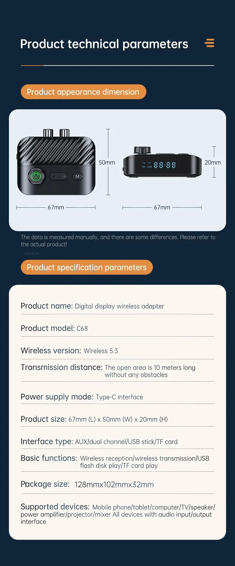 C68-Digital-Display-Bluetooth-Empfaumlnger-Transmitter-BT53-Stereo-LED-U-Disk-35MM-AUX-Buchse-RCA-Ka-2013111-13