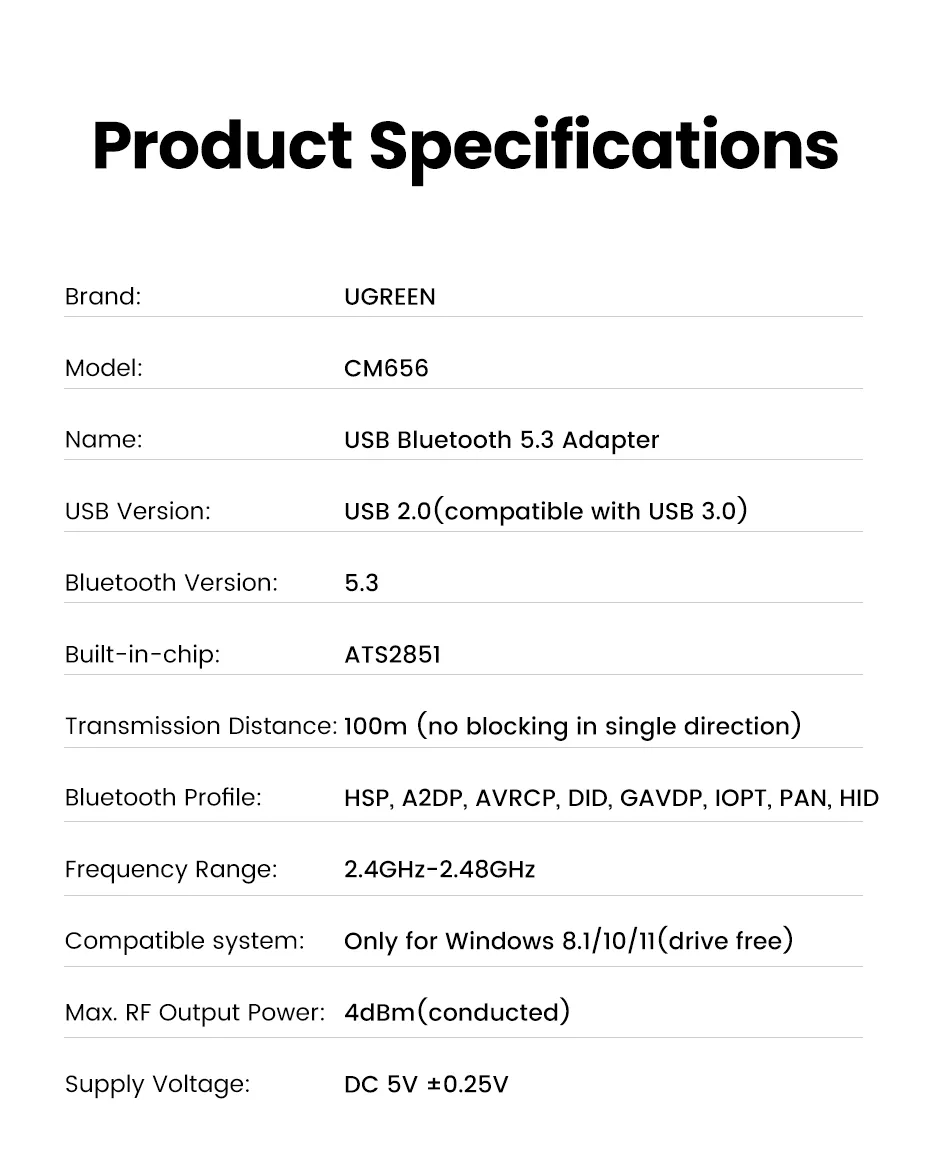 UGREEN-CM656-USB-Bluetooth-53-Adapter-Dongle-Wireless-Maus-Tastatur-Musik-Audio-Empfaumlnger-Transmi-2003493-14