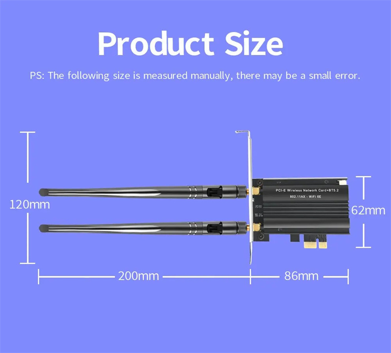 WiFi-6e-AX3000-Tri-Band-24G5G6G-WLAN-Adapter-fuumlr-Desktop-PCs-mit-PCIE-Netzwerkkarte-Bluetooth-52--2001629-9