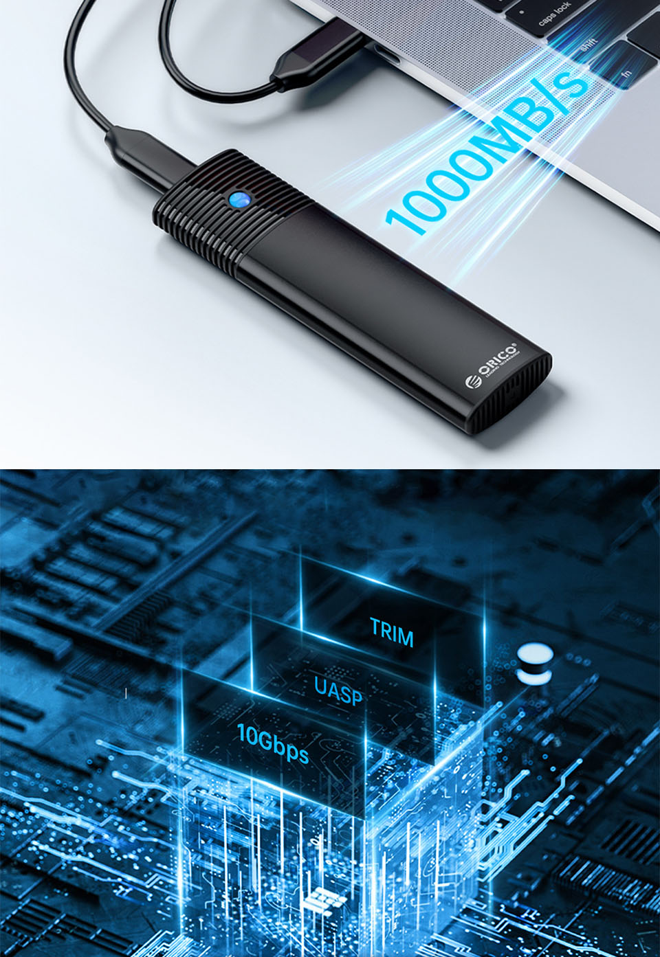 ORICO-Dual-Protocols-M2-NVMe-SATA-Gehaumluse-Externer-SSD-Cover-USB-32-Type-C-Festplatte-10Gbps-HD-A-1998684-5